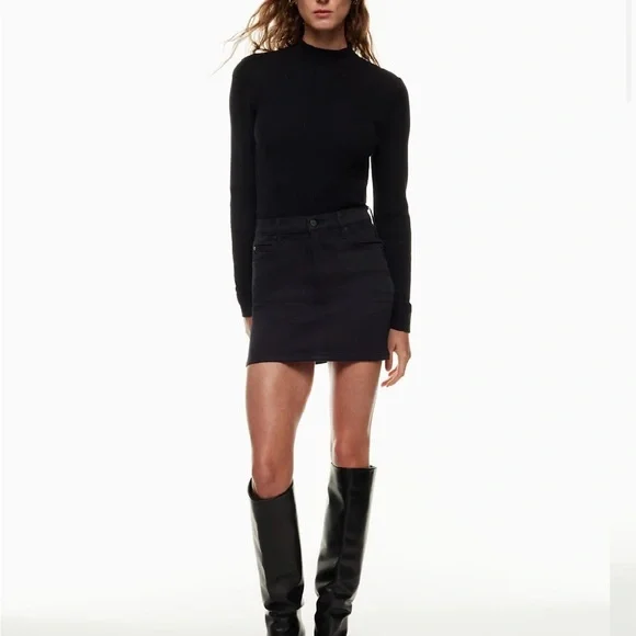 NWT Aritzia Denim Forum Cowgirl Black Micro Skirt - Picture 1 of 14